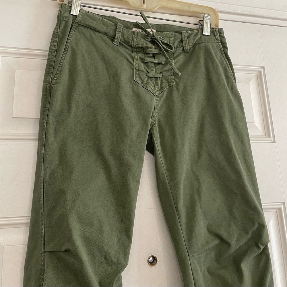 NILI LOTAN olive military lace-up pants
